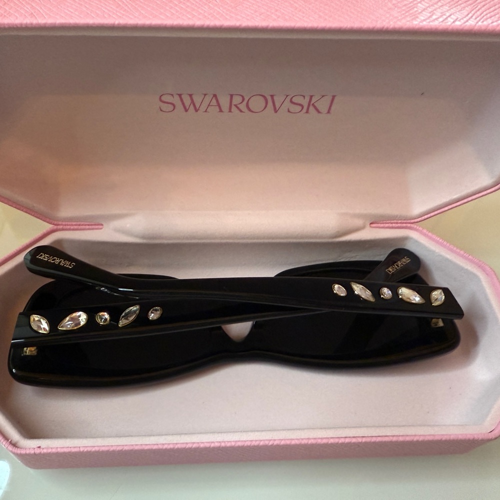 Swarovski Black Sunglasses with Crystal Accents - Picture 2 of 2